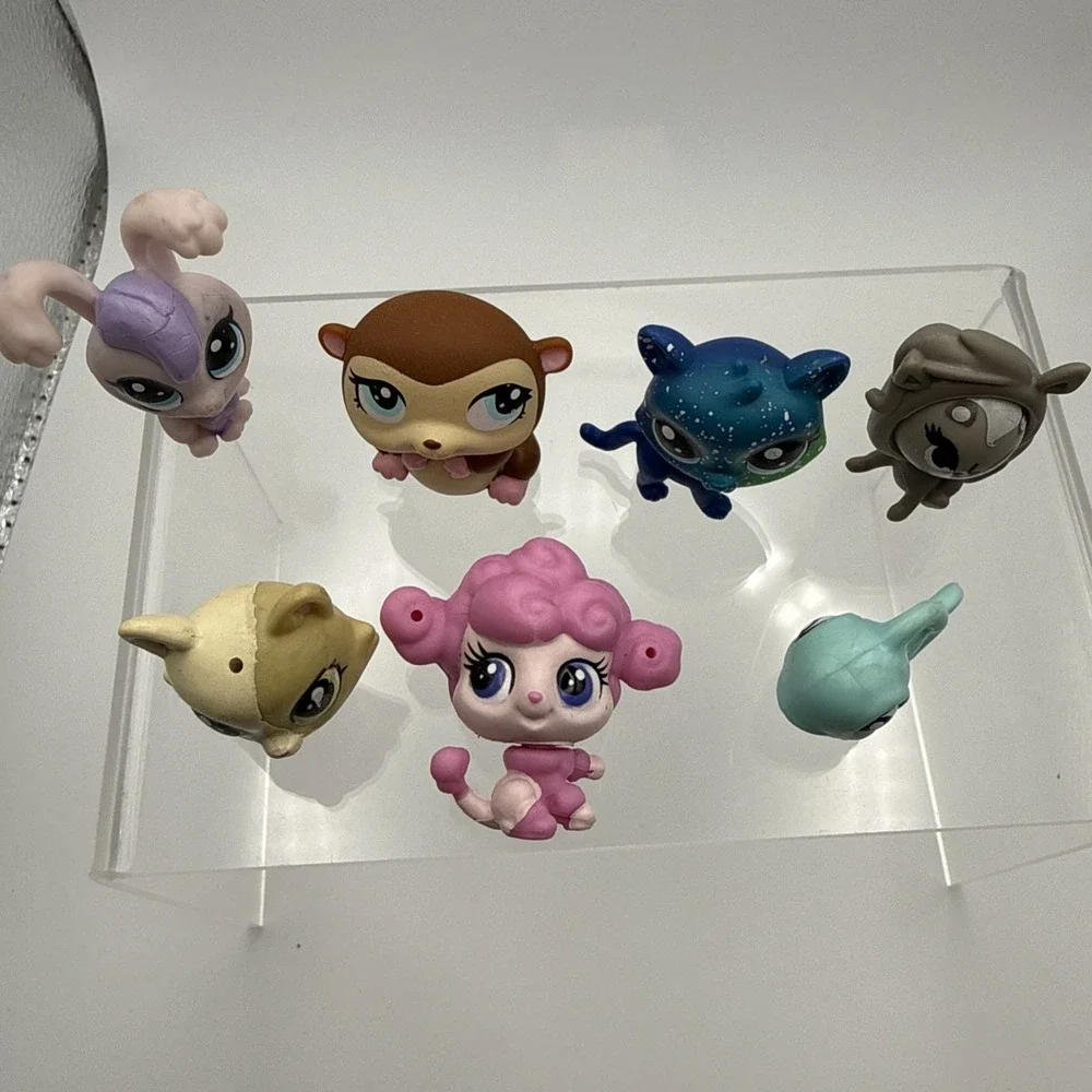 Littlest Pet Shop Mini LPS Figures Lot Of 7 Galaxy Pet Rolleroo Hamster Bunnyton